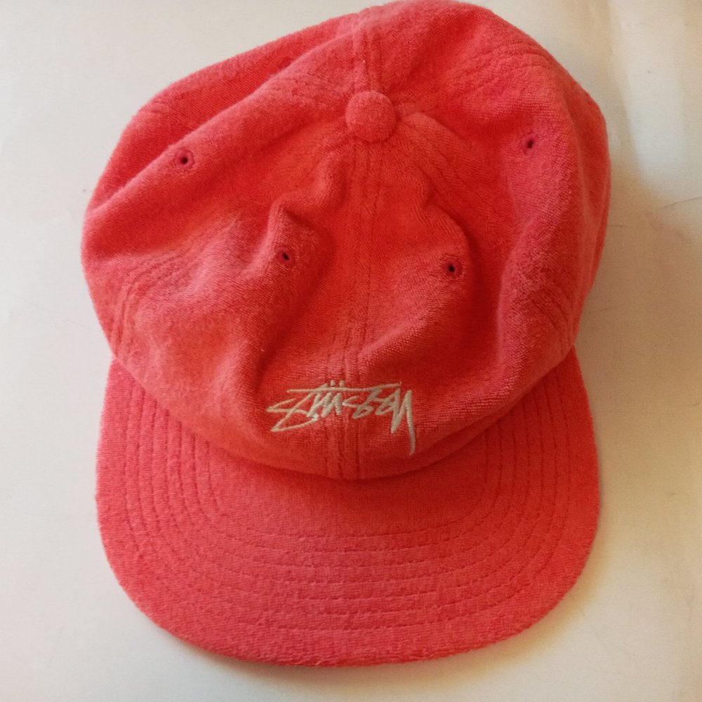 Stussy Terrycloth Mens orange Snapback Cap Hat